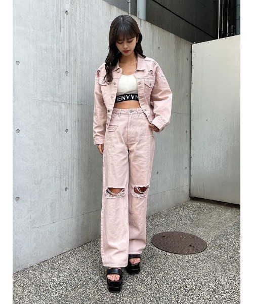 ENVYM（アンビー）の「ダメージCOLORPT（その他パンツ・レディース・ピンク/ホワイト/ブラック・SMALL/MEDIUM）」の5枚目の写真