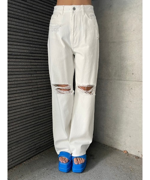 ENVYM（アンビー）の「ダメージCOLORPT（その他パンツ・レディース・ピンク/ホワイト/ブラック・SMALL/MEDIUM）」の10枚目の写真