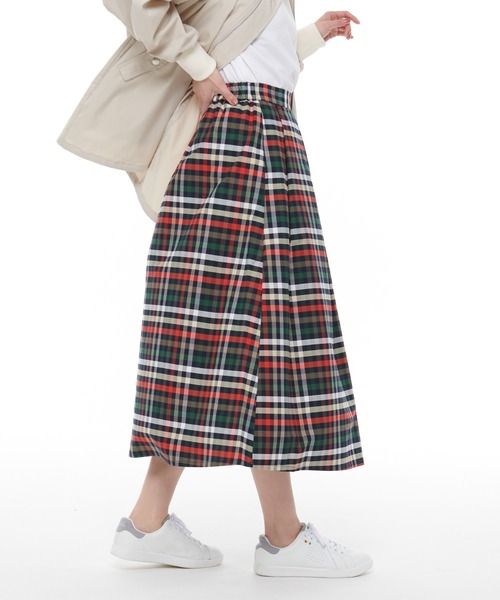 Arnold Palmer（アーノルドパーマー）の「パーマー チェック スカート（スカート・レディース・ネイビー/ベージュ・L/M/S）」の13枚目の写真