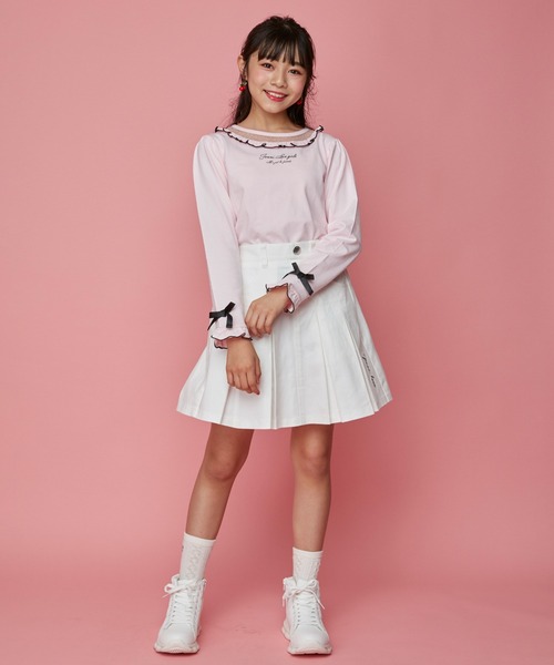 JENNI love(ジェニィラブ)の「ボックスプリーツスカパン(その他パンツ・キッズ・ベージュ/オフホワイト/ブラック・130cm/140cm/150cm/160cm)」の4枚目の写真