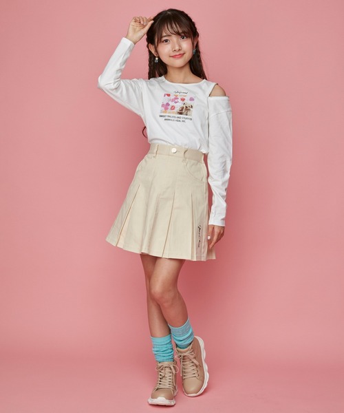 JENNI love(ジェニィラブ)の「ボックスプリーツスカパン(その他パンツ・キッズ・ベージュ/オフホワイト/ブラック・130cm/140cm/150cm/160cm)」の12枚目の写真