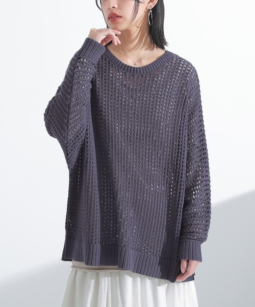 n'OrLABEL（ノアールレーベル）の「【廃盤】『前後2wayメッシュドルマンニット』（ニット/セーター・レディース・オレンジ/ネイビー/ライトグリーン/ナチュラル/ブラック・FREE）」の22枚目の写真