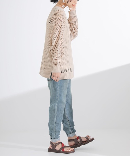 n'OrLABEL（ノアールレーベル）の「【廃盤】『前後2wayメッシュドルマンニット』（ニット/セーター・レディース・オレンジ/ネイビー/ライトグリーン/ナチュラル/ブラック・FREE）」の11枚目の写真