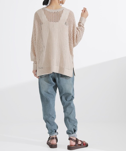 n'OrLABEL（ノアールレーベル）の「【廃盤】『前後2wayメッシュドルマンニット』（ニット/セーター・レディース・オレンジ/ネイビー/ライトグリーン/ナチュラル/ブラック・FREE）」の12枚目の写真