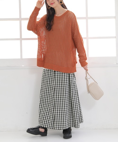 n'OrLABEL（ノアールレーベル）の「【廃盤】『前後2wayメッシュドルマンニット』（ニット/セーター・レディース・オレンジ/ネイビー/ライトグリーン/ナチュラル/ブラック・FREE）」の13枚目の写真