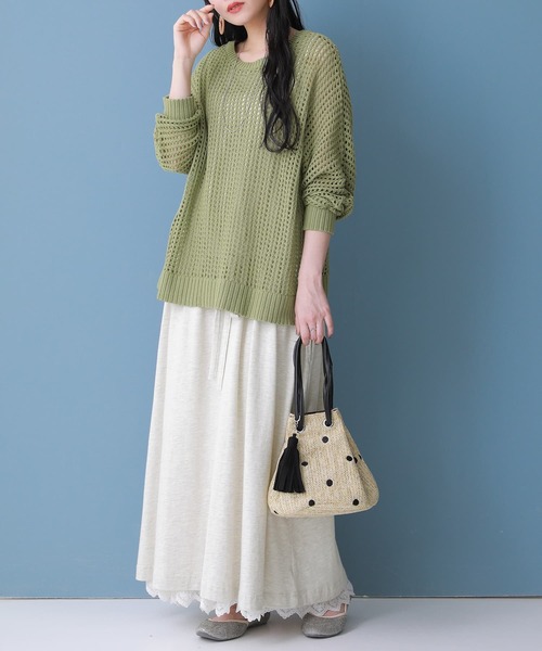 n'OrLABEL（ノアールレーベル）の「【廃盤】『前後2wayメッシュドルマンニット』（ニット/セーター・レディース・オレンジ/ネイビー/ライトグリーン/ナチュラル/ブラック・FREE）」の21枚目の写真