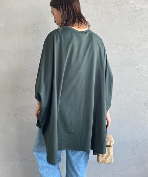 mizuiroind（ミズイロインド）の「[mizuiro ind/ミズイロインド] ワイドシルエット コクーンTシャツ（Tシャツ/カットソー・レディース・ブラック/オフホワイト/グリーン・F）」の18枚目の写真