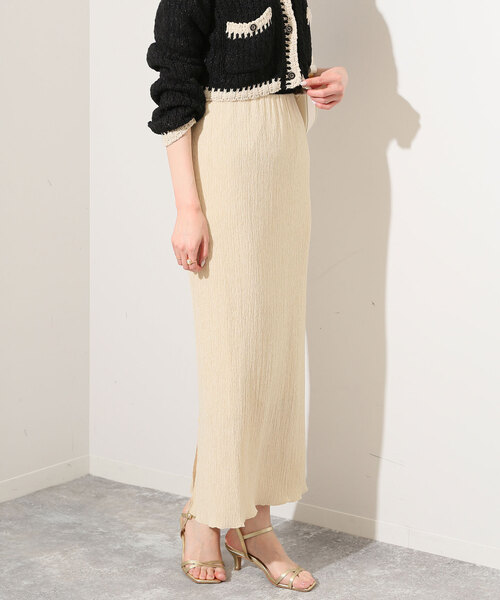 SLOBE IENA(スローブイエナ)の「シャーリングタイトスカート(スカート・レディース・ブラック/アイボリー・FREE)」の2枚目の写真