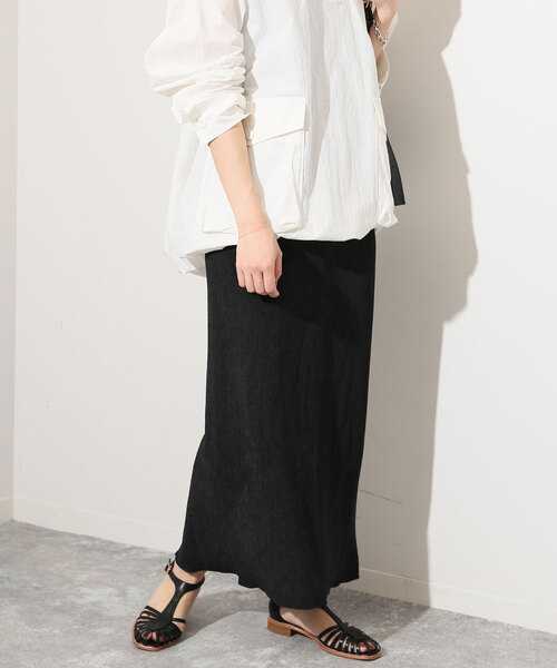 SLOBE IENA(スローブイエナ)の「シャーリングタイトスカート(スカート・レディース・ブラック/アイボリー・FREE)」の13枚目の写真