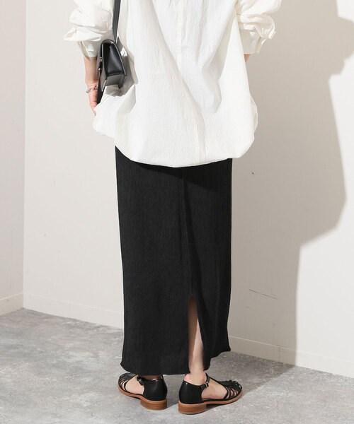 SLOBE IENA(スローブイエナ)の「シャーリングタイトスカート(スカート・レディース・ブラック/アイボリー・FREE)」の7枚目の写真