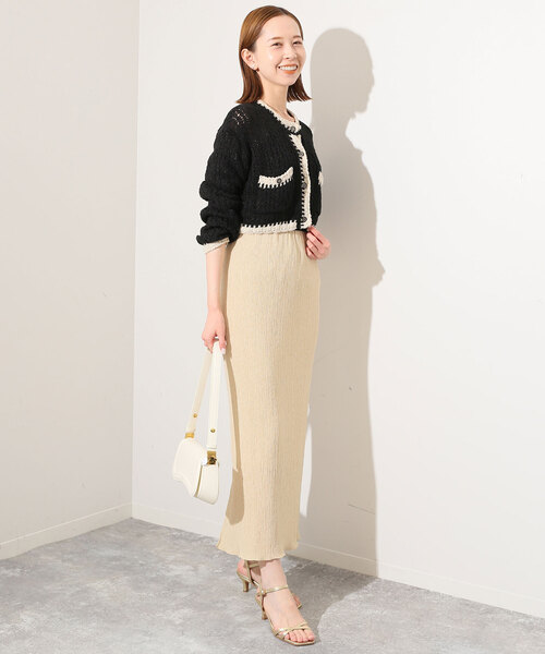 SLOBE IENA(スローブイエナ)の「シャーリングタイトスカート(スカート・レディース・ブラック/アイボリー・FREE)」の10枚目の写真