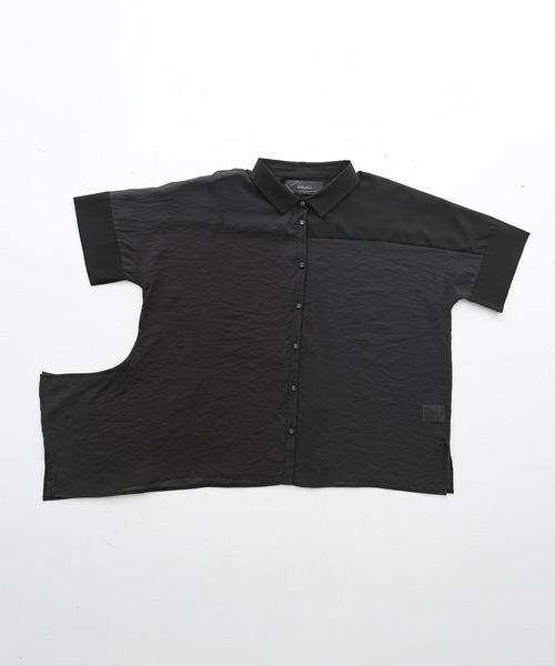 osharewalker（オシャレウォーカー）の「【廃盤】『異素材シアーアシメシャツ』（シャツ/ブラウス・レディース・ブラック・FREE）」の16枚目の写真