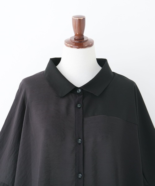 osharewalker（オシャレウォーカー）の「【廃盤】『異素材シアーアシメシャツ』（シャツ/ブラウス・レディース・ブラック・FREE）」の20枚目の写真