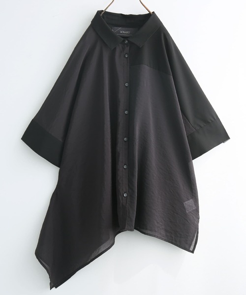 osharewalker（オシャレウォーカー）の「【廃盤】『異素材シアーアシメシャツ』（シャツ/ブラウス・レディース・ブラック・FREE）」の17枚目の写真