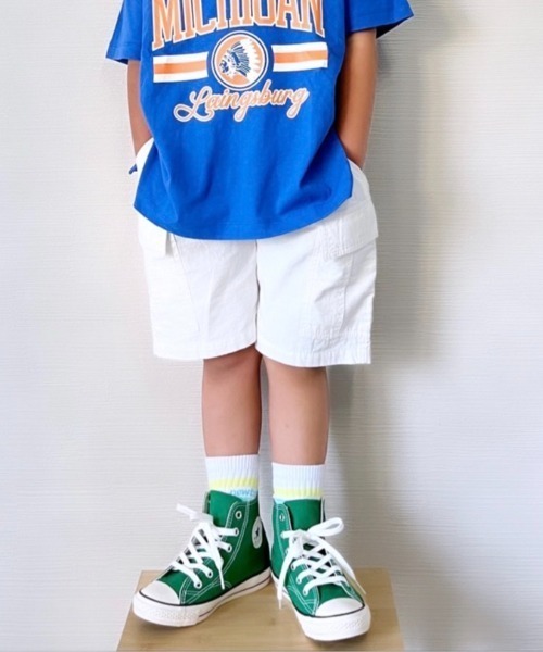 CIAOPANIC TYPY(チャオパニックティピー)の「【KIDS】リップストップカーゴショーツ(カーゴパンツ・キッズ・ホワイト/カーキ・S/M/L/XL/XXL)」の1枚目の写真