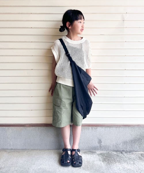 CIAOPANIC TYPY(チャオパニックティピー)の「【KIDS】リップストップカーゴショーツ(カーゴパンツ・キッズ・ホワイト/カーキ・S/M/L/XL/XXL)」の17枚目の写真