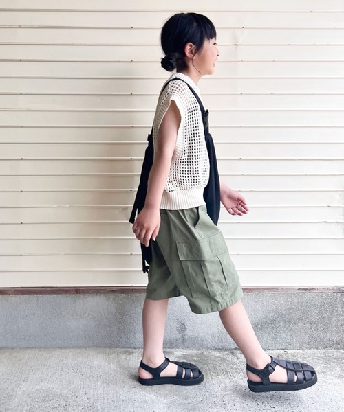 CIAOPANIC TYPY(チャオパニックティピー)の「【KIDS】リップストップカーゴショーツ(カーゴパンツ・キッズ・ホワイト/カーキ・S/M/L/XL/XXL)」の16枚目の写真