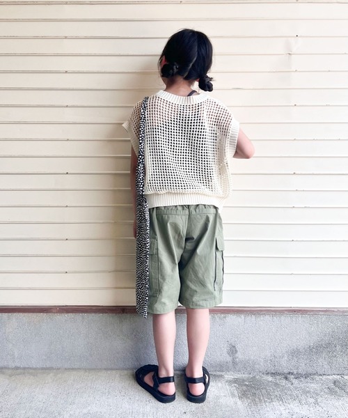 CIAOPANIC TYPY(チャオパニックティピー)の「【KIDS】リップストップカーゴショーツ(カーゴパンツ・キッズ・ホワイト/カーキ・S/M/L/XL/XXL)」の15枚目の写真