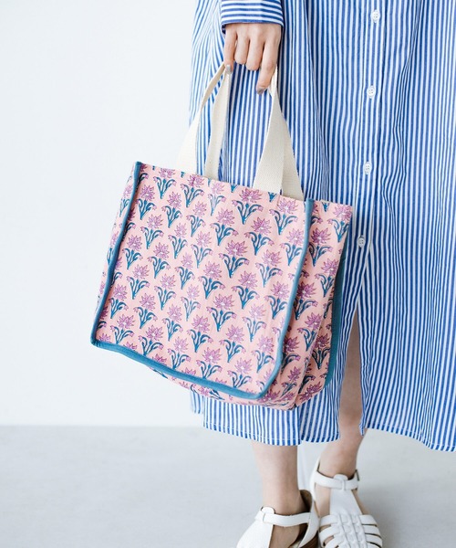 haco!（ハコ）の「【jou jou lier】ジュート仕切りバッグ（トートバッグ・レディース・ベージュ系その他/ブルー系その他/グレー系その他/ピンク系その他・ONE SIZE）」の4枚目の写真