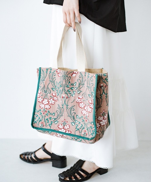 haco!（ハコ）の「【jou jou lier】ジュート仕切りバッグ（トートバッグ・レディース・ベージュ系その他/ブルー系その他/グレー系その他/ピンク系その他・ONE SIZE）」の10枚目の写真