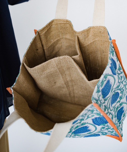 haco!（ハコ）の「【jou jou lier】ジュート仕切りバッグ（トートバッグ・レディース・ベージュ系その他/ブルー系その他/グレー系その他/ピンク系その他・ONE SIZE）」の21枚目の写真