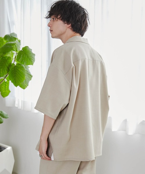 WEGO（ウィゴー）の「WEGO/【セットアップ対応】リネンライク オープンカラーBIGシャツ（シャツ/ブラウス・メンズ・スミクロ/ベージュ・MEDIUM/LARGE）」の7枚目の写真