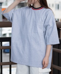 【h】〔Goodwear〕USAコットン ラインリブ ポケット付き S/S SUPER BIG TEE