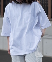 【h】〔Goodwear〕USAコットン ラインリブ ポケット付き S/S SUPER BIG TEE
