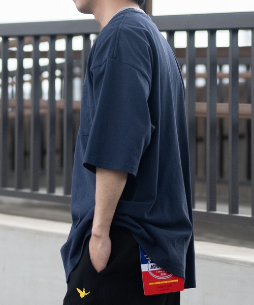 JOHN'S CLOSET(ジョンズクローゼット)の「【h】〔Goodwear〕USAコットン ラインリブ ポケット付き S/S SUPER BIG TEE(Tシャツ/カットソー・メンズ・杢グレー/ホワイト/ブラック/イエロー/カーキ/ネイビー・LARGE/X-LARGE/MEDIUM)」の22枚目の写真