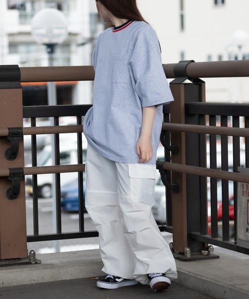 JOHN'S CLOSET(ジョンズクローゼット)の「【h】〔Goodwear〕USAコットン ラインリブ ポケット付き S/S SUPER BIG TEE(Tシャツ/カットソー・メンズ・杢グレー/ホワイト/ブラック/イエロー/カーキ/ネイビー・LARGE/X-LARGE/MEDIUM)」の15枚目の写真