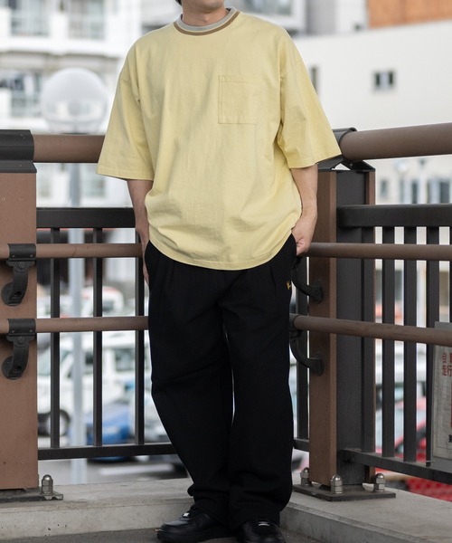 JOHN'S CLOSET(ジョンズクローゼット)の「【h】〔Goodwear〕USAコットン ラインリブ ポケット付き S/S SUPER BIG TEE(Tシャツ/カットソー・メンズ・杢グレー/ホワイト/ブラック/イエロー/カーキ/ネイビー・LARGE/X-LARGE/MEDIUM)」の18枚目の写真
