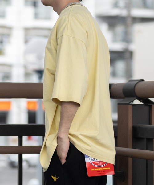 JOHN'S CLOSET(ジョンズクローゼット)の「【h】〔Goodwear〕USAコットン ラインリブ ポケット付き S/S SUPER BIG TEE(Tシャツ/カットソー・メンズ・杢グレー/ホワイト/ブラック/イエロー/カーキ/ネイビー・LARGE/X-LARGE/MEDIUM)」の16枚目の写真