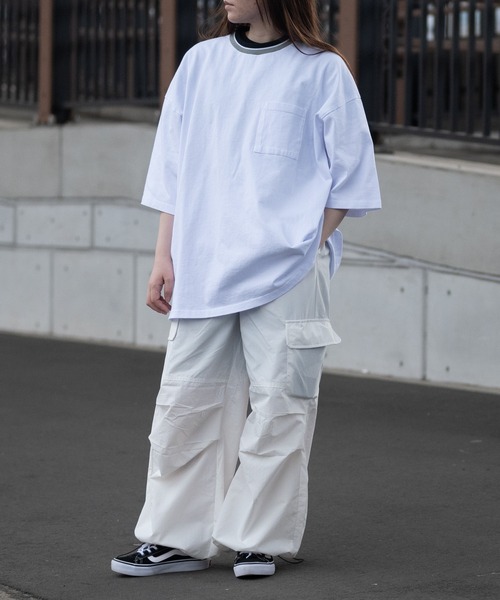 JOHN'S CLOSET(ジョンズクローゼット)の「【h】〔Goodwear〕USAコットン ラインリブ ポケット付き S/S SUPER BIG TEE(Tシャツ/カットソー・メンズ・杢グレー/ホワイト/ブラック/イエロー/カーキ/ネイビー・LARGE/X-LARGE/MEDIUM)」の21枚目の写真