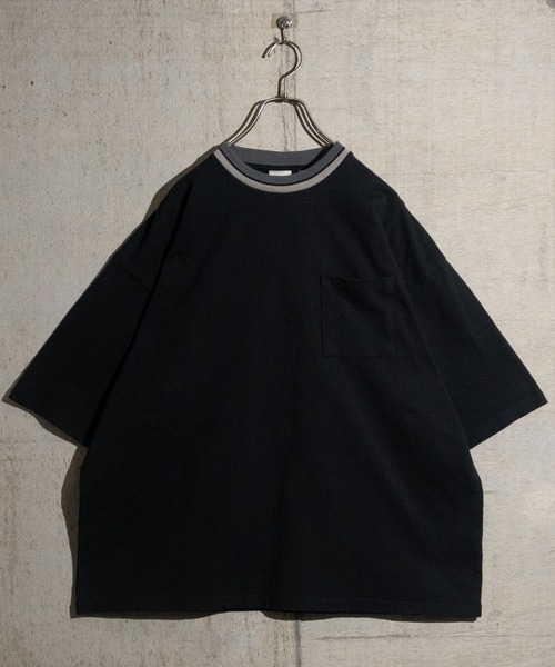 JOHN'S CLOSET(ジョンズクローゼット)の「【h】〔Goodwear〕USAコットン ラインリブ ポケット付き S/S SUPER BIG TEE(Tシャツ/カットソー・メンズ・杢グレー/ホワイト/ブラック/イエロー/カーキ/ネイビー・LARGE/X-LARGE/MEDIUM)」の11枚目の写真