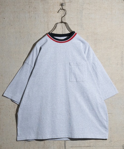 JOHN'S CLOSET(ジョンズクローゼット)の「【h】〔Goodwear〕USAコットン ラインリブ ポケット付き S/S SUPER BIG TEE(Tシャツ/カットソー・メンズ・杢グレー/ホワイト/ブラック/イエロー/カーキ/ネイビー・LARGE/X-LARGE/MEDIUM)」の10枚目の写真