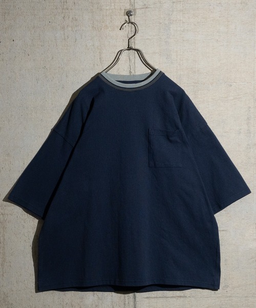 JOHN'S CLOSET(ジョンズクローゼット)の「【h】〔Goodwear〕USAコットン ラインリブ ポケット付き S/S SUPER BIG TEE(Tシャツ/カットソー・メンズ・杢グレー/ホワイト/ブラック/イエロー/カーキ/ネイビー・LARGE/X-LARGE/MEDIUM)」の8枚目の写真