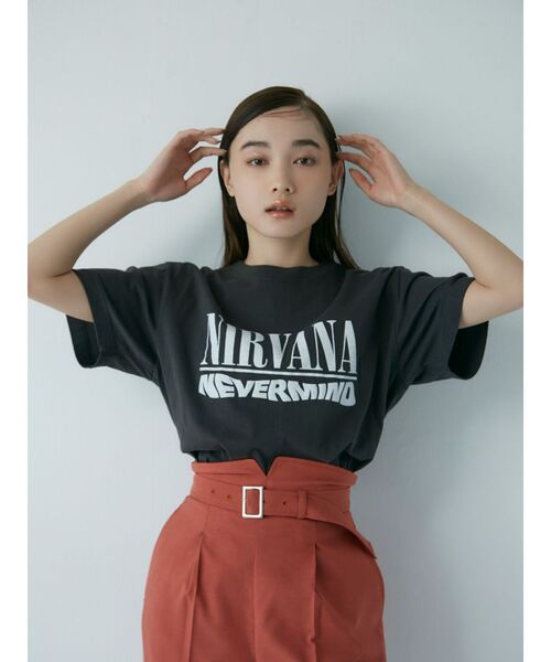 MURUA（ムルーア）の「【NIRVANA】ジャケットプリントTシャツ（Tシャツ/カットソー・レディース・ホワイト/ダークグレー・FREE）」の21枚目の写真