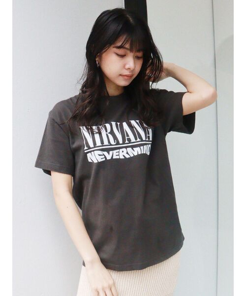 MURUA（ムルーア）の「【NIRVANA】ジャケットプリントTシャツ（Tシャツ/カットソー・レディース・ホワイト/ダークグレー・FREE）」の13枚目の写真
