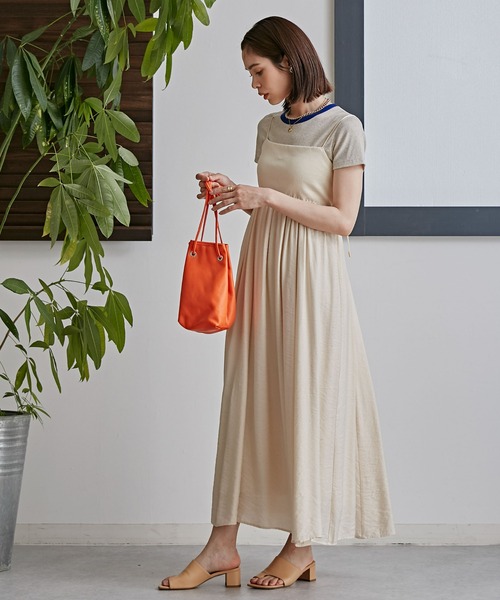 NANO universe（ナノユニバース）の「LB.03/リブドッキングキャミワンピース（ワンピース・レディース・ブラック/アイボリー/モカ・S/M）」の5枚目の写真