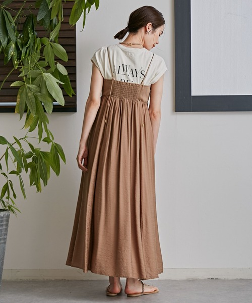 NANO universe（ナノユニバース）の「LB.03/リブドッキングキャミワンピース（ワンピース・レディース・ブラック/アイボリー/モカ・S/M）」の16枚目の写真