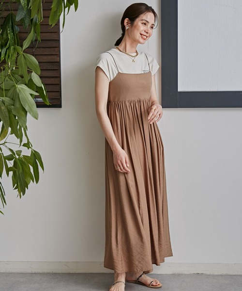 NANO universe（ナノユニバース）の「LB.03/リブドッキングキャミワンピース（ワンピース・レディース・ブラック/アイボリー/モカ・S/M）」の17枚目の写真