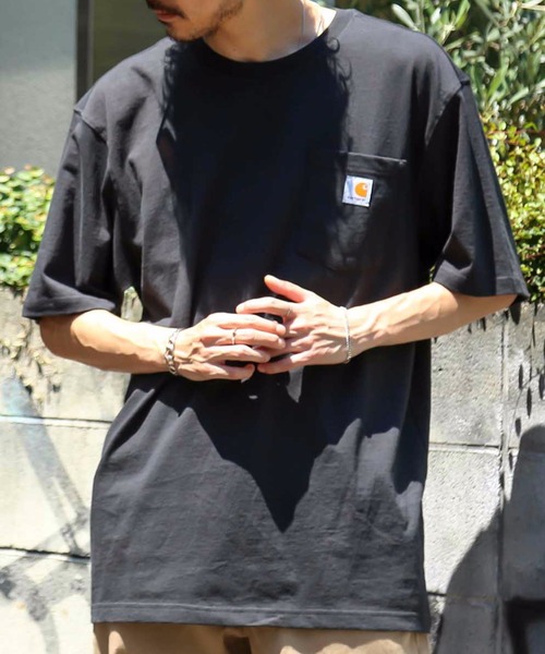 Carhartt(カーハート)の「【Carhartt/カーハート】K87 Workwear Pocket T-Shirt ヘビーウェイト ビッグシルエット 半袖 Tシャツ ポケット付き 定番(Tシャツ/カットソー・メンズ・ホワイト/ブラック・MEDIUM/LARGE/X-LARGE/SMALL)」の2枚目の写真