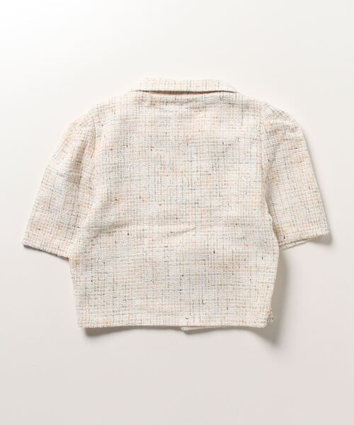 Bloom Closet(ブルームクローゼット)の「サマーツイードダブルジャケット(テーラードジャケット・レディース・ピンク/ブルー/ホワイト・FREE)」の4枚目の写真
