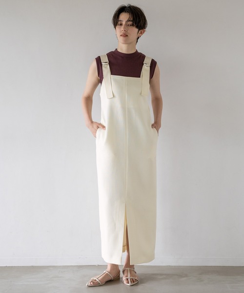 A part by(アパートバイ)の「ツイードライクジャンスカ(ジャンパースカート・レディース・ブラック/アイボリー・FREE)」の1枚目の写真