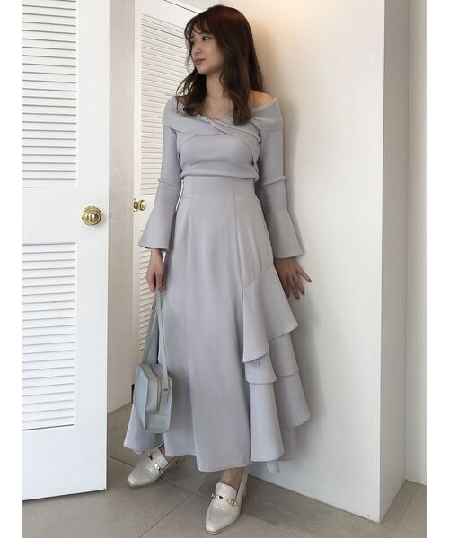 dazzlin（ダズリン）の「サイドティアードフレアスカート（スカート・レディース・グレー/イエロー/ピンク・SMALL/MEDIUM）」の5枚目の写真