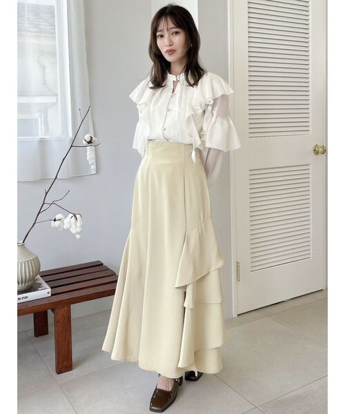 dazzlin（ダズリン）の「サイドティアードフレアスカート（スカート・レディース・グレー/イエロー/ピンク・SMALL/MEDIUM）」の10枚目の写真