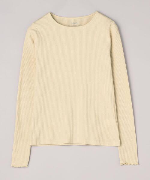 coen（コーエン）の「メローリブクルーネックロンT（Tシャツ/カットソー・レディース・ブラック/ホワイト/モカ/コバルトブルー/その他1/ナチュラル・M/L）」の5枚目の写真