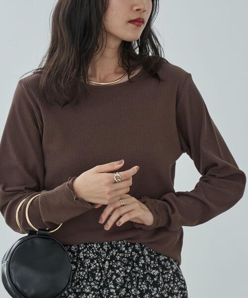 coen（コーエン）の「メローリブクルーネックロンT（Tシャツ/カットソー・レディース・ブラック/ホワイト/モカ/コバルトブルー/その他1/ナチュラル・M/L）」の13枚目の写真