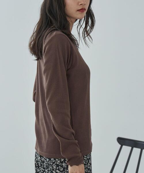 coen（コーエン）の「メローリブクルーネックロンT（Tシャツ/カットソー・レディース・ブラック/ホワイト/モカ/コバルトブルー/その他1/ナチュラル・M/L）」の14枚目の写真