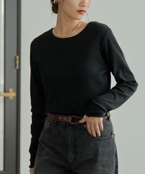 coen（コーエン）の「メローリブクルーネックロンT（Tシャツ/カットソー・レディース・ブラック/ホワイト/モカ/コバルトブルー/その他1/ナチュラル・M/L）」の17枚目の写真